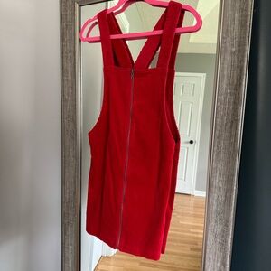 Forever 21 | Red Corduroy Zipper front mini dress